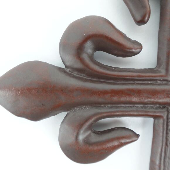 Iron Cross Medieval Ornate Gothic Fleur De Lis Wall Decor - Picture 8 of 11